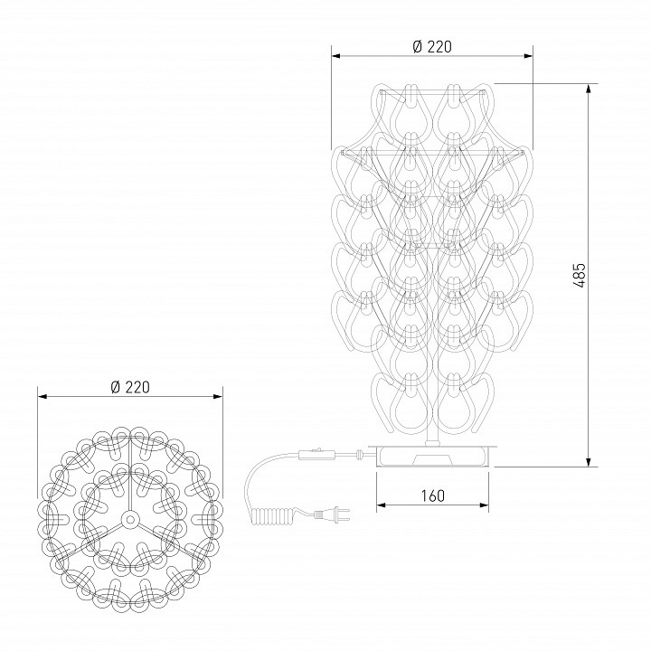 Настольная лампа декоративная bogate's cappio 1_380