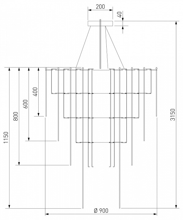 Подвесная люстра bogate's queen 91101 led