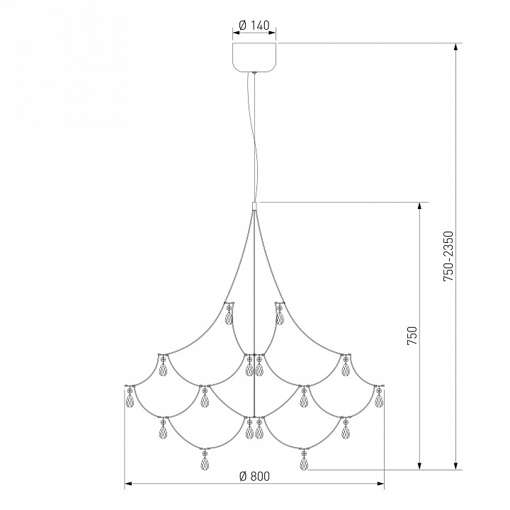 Подвесная люстра bogate's adit 90400 led
