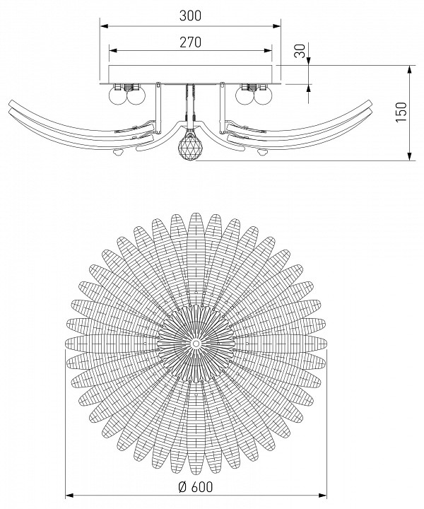 Потолочная люстра eurosvet flowers 101015/10