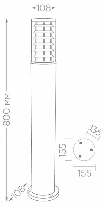Наземный высокий светильник feron dh0801 6302