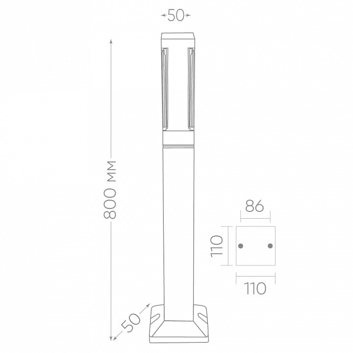 Наземный высокий светильник feron дубай 11707