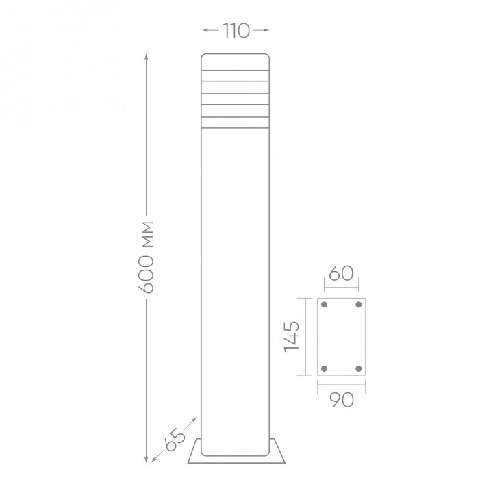 Наземный низкий светильник feron dh0806 41155