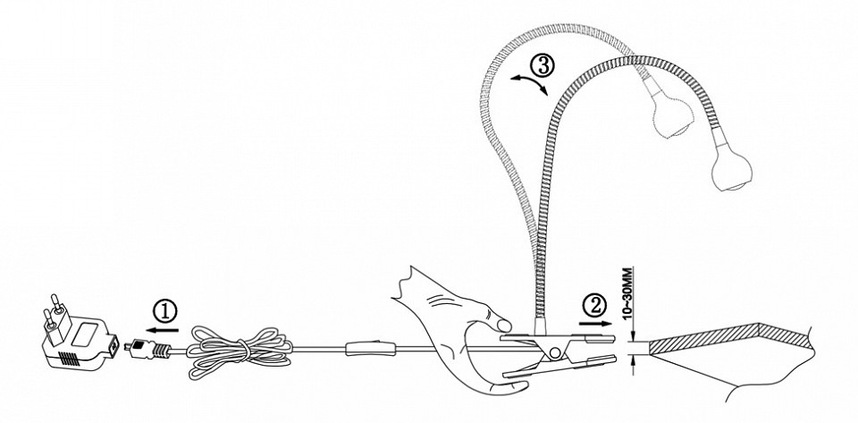 Настольная лампа офисная globo serpent 24109k
