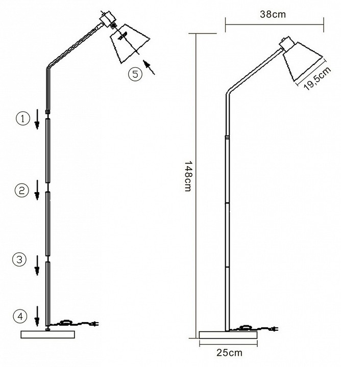 Торшер kink light арни 07043