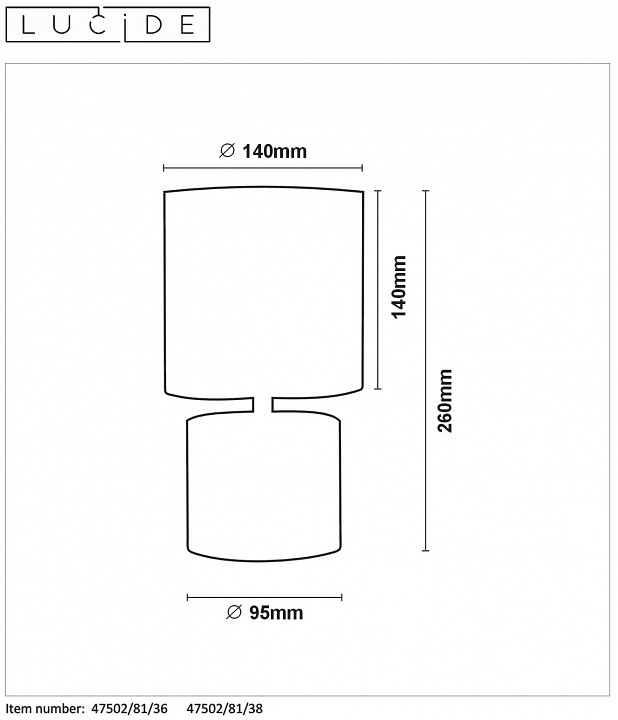 Настольная лампа декоративная lucide greasby 47502/81/38