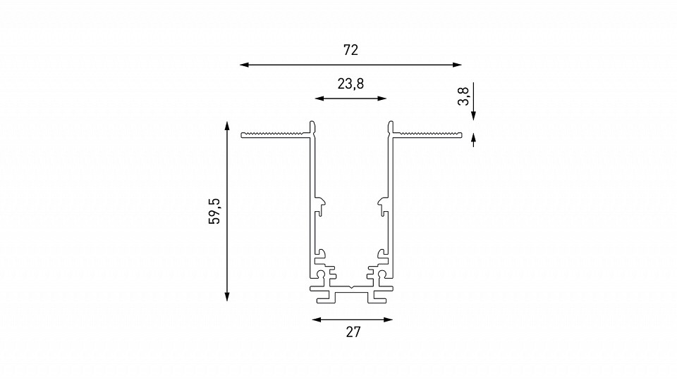 Трек встраиваемый lumker sy-link sy-link-20t2-2.5-bl