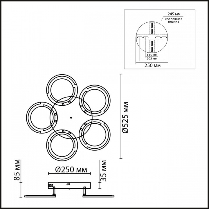 Потолочная люстра lumion kalifa 8027/55cl