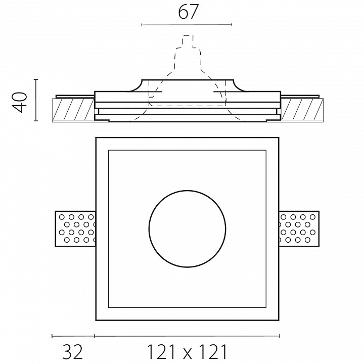 Встраиваемый светильник lightstar anello 002000