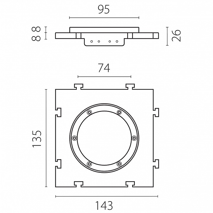 Встраиваемый светильник feron ln201a 12000