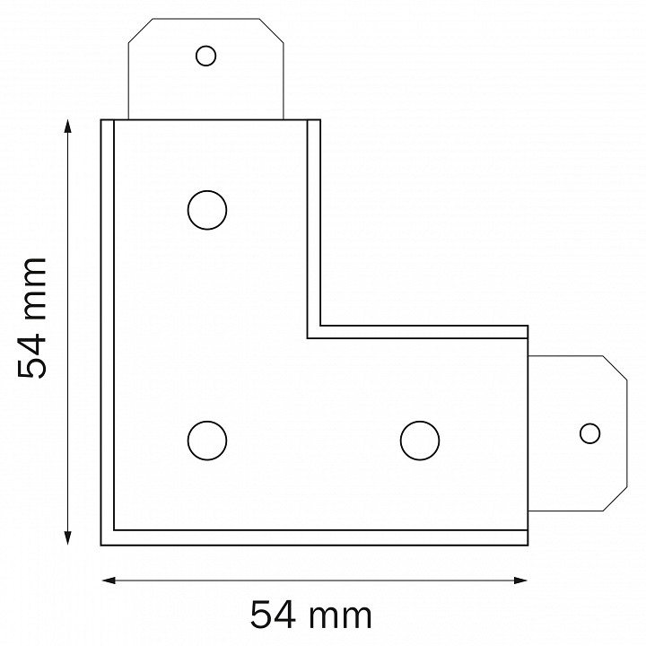 Соединитель угловой l-образный для треков lightstar teta 505126
