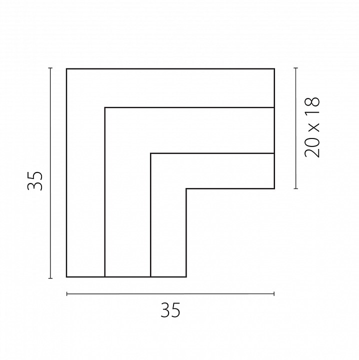 Соединитель угловой l-образный для треков накладных lightstar linea 506447