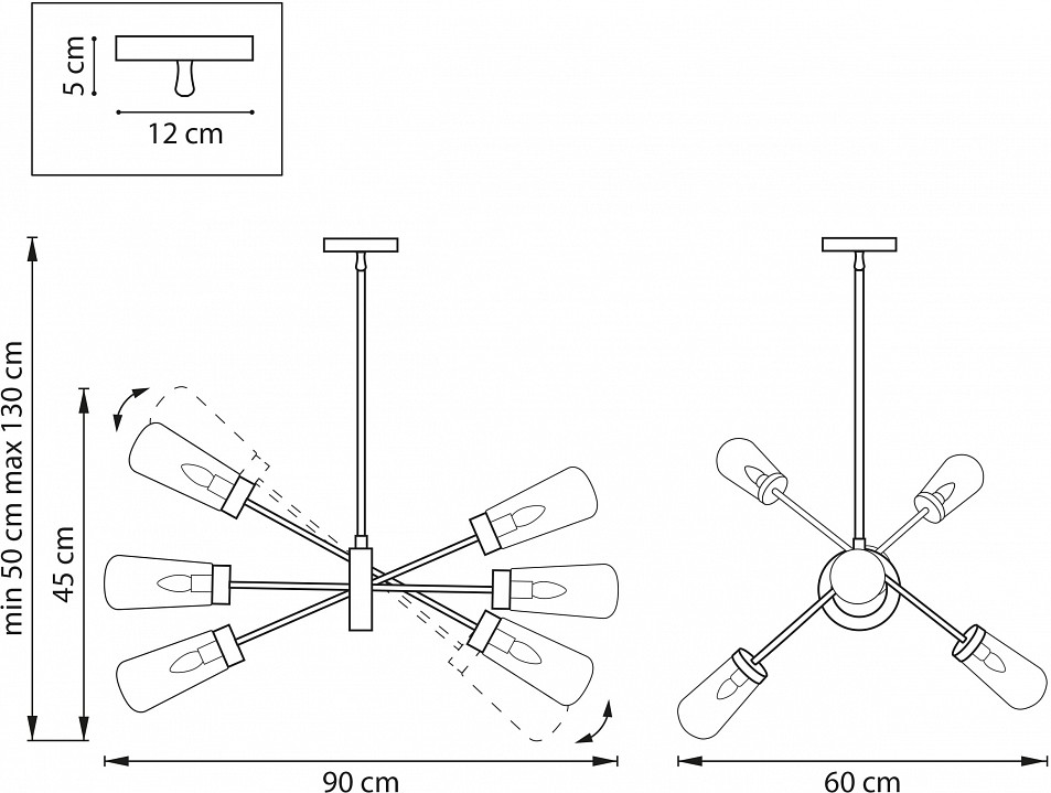 Люстра на штанге lightstar crotone 690063