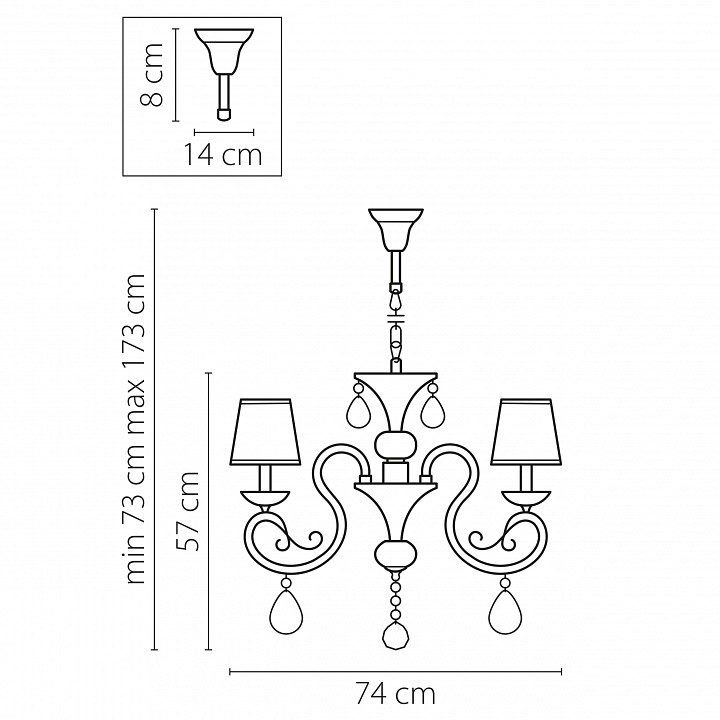 Подвесная люстра lightstar ricerco 693082
