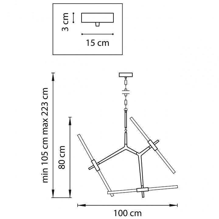 Подвесная люстра lightstar struttura 742063