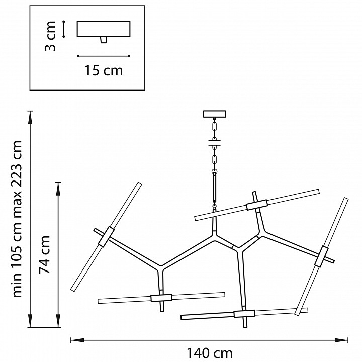 Подвесная люстра lightstar struttura 742107