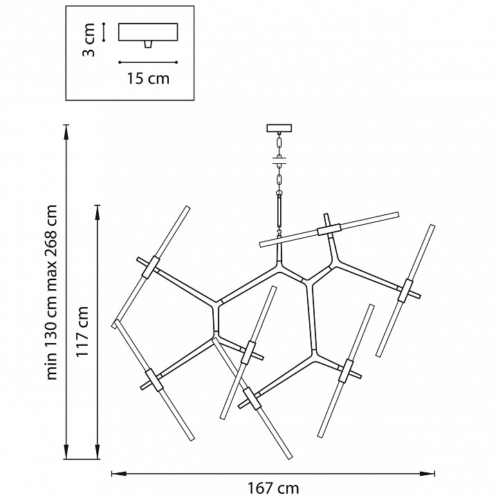 Подвесная люстра lightstar struttura 742143