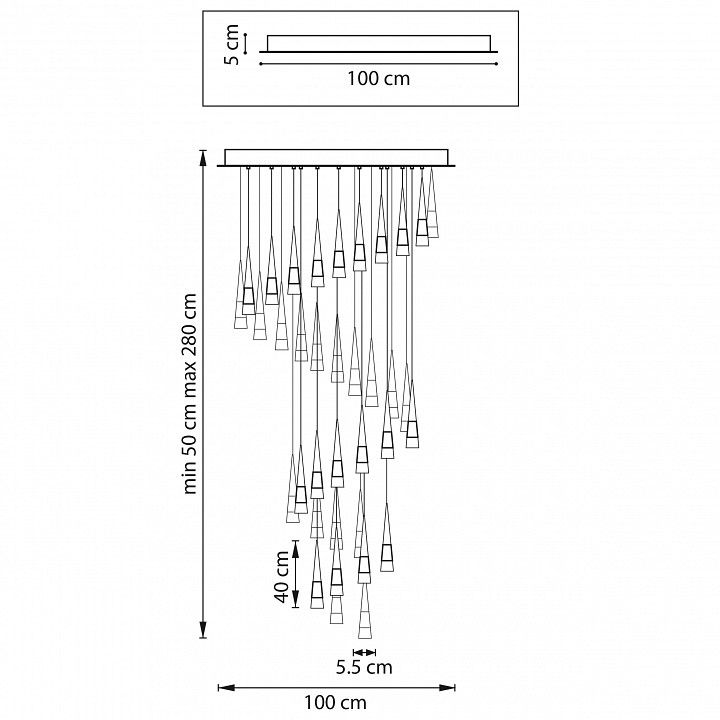 Подвесная люстра lightstar cone 757361