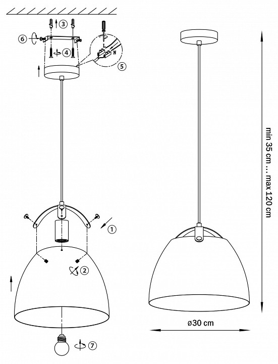 Подвесной светильник lightstar loft 765046