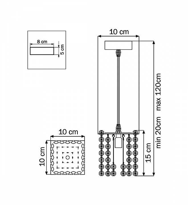 Подвесной светильник lightstar cristallo 795414
