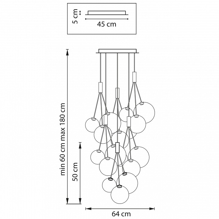 Подвесная люстра lightstar sferetta 801090