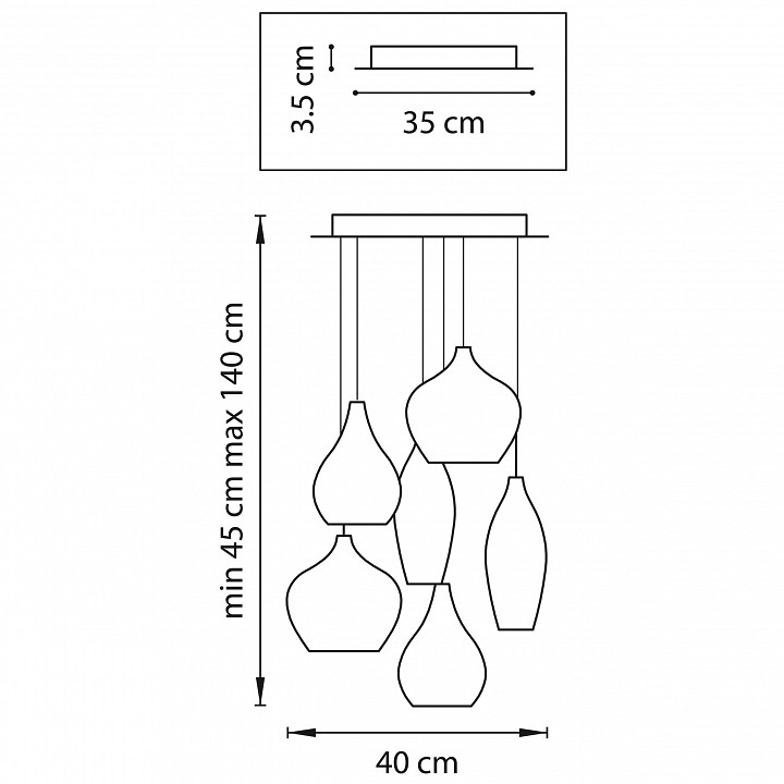 Подвесной светильник lightstar pentola 803063