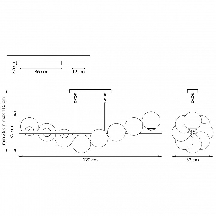 Люстра на штанге lightstar croco 815187