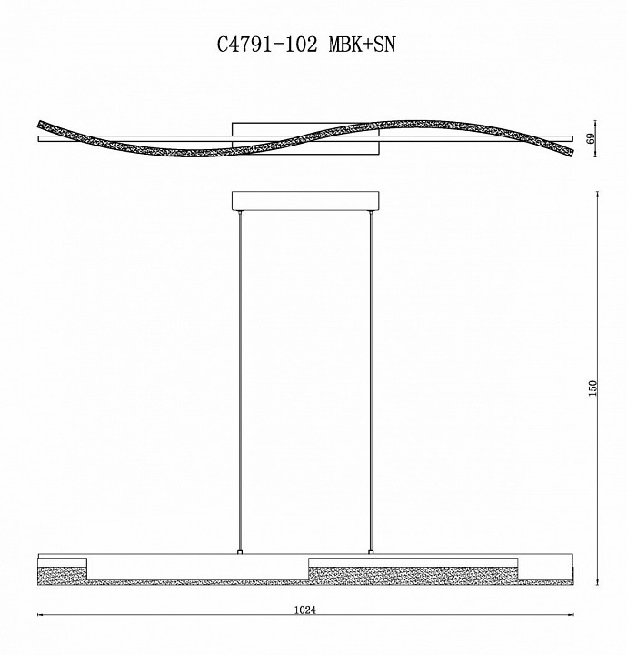 Подвесной светильник iledex scorpio c4791-102 mbk+bn