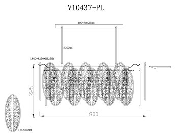Люстра на штанге moderli rimini v10437-pl