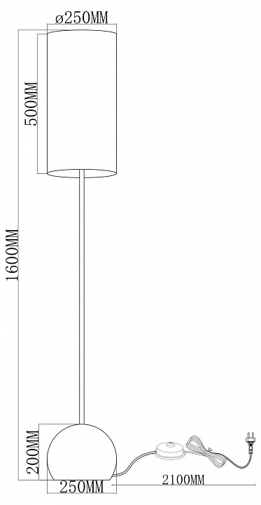 Торшер moderli flint v11590-1f