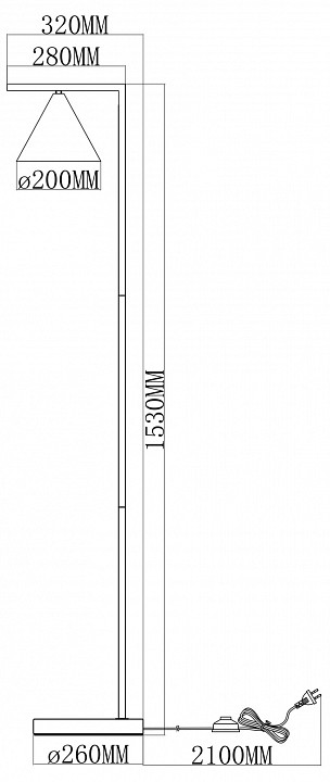 Торшер moderli omaha v11593-1f