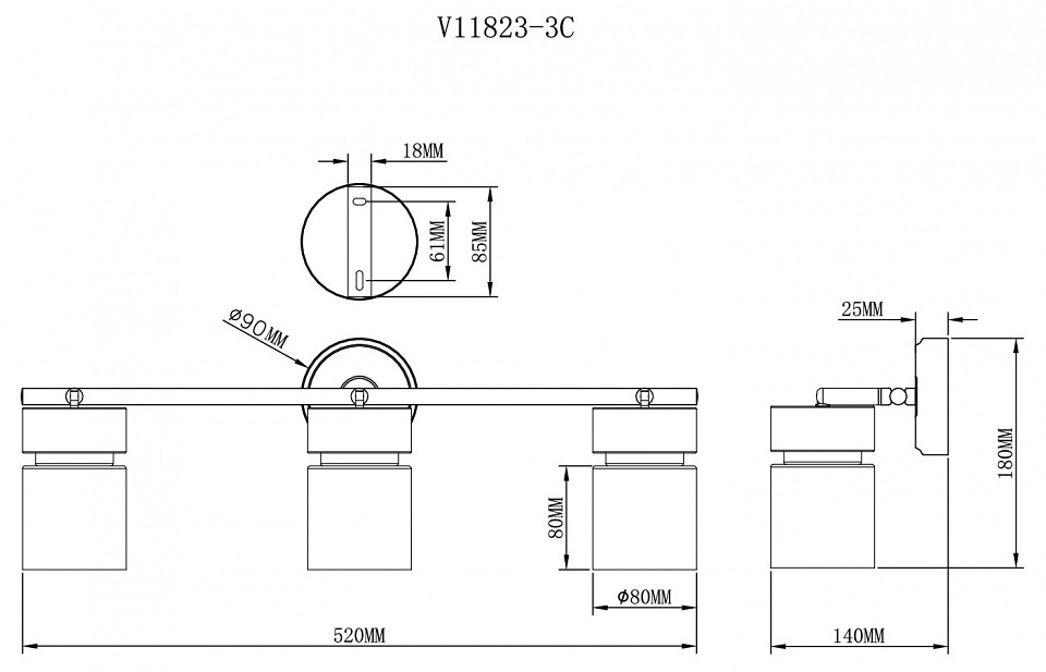 Спот moderli almero v11823-3c