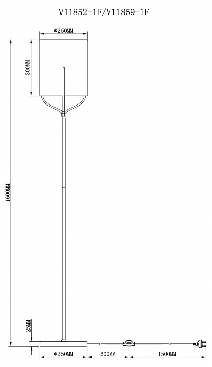 Торшер moderli inari v11859-1f