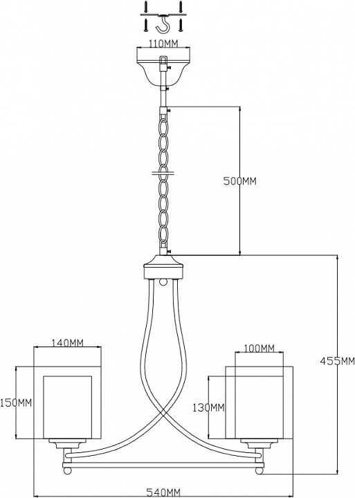 Подвесная люстра moderli maximilian v2521-3p