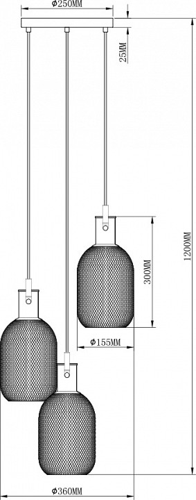 Подвесной светильник moderli alina v2802-3p