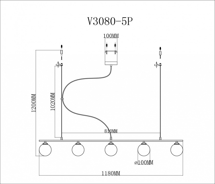 Подвесной светильник moderli sector v3080-5p