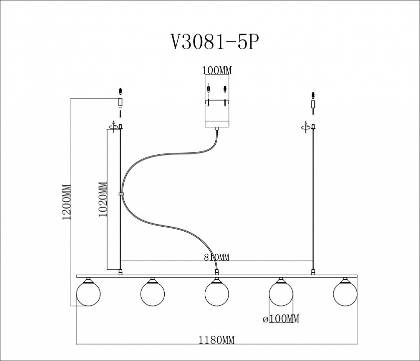 Подвесной светильник moderli sector v3081-5p