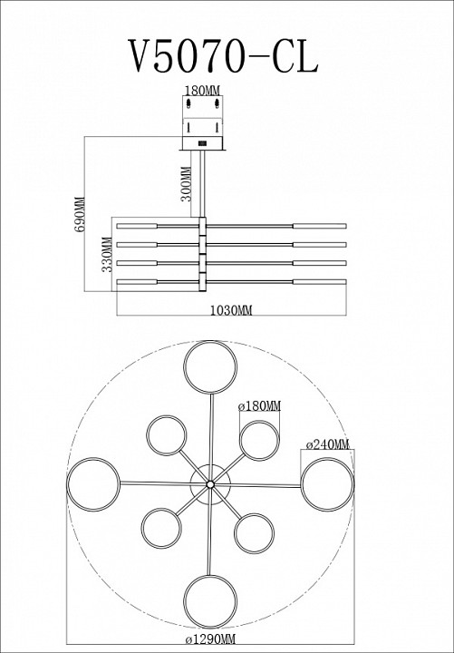 Люстра на штанге moderli run v5070-cl