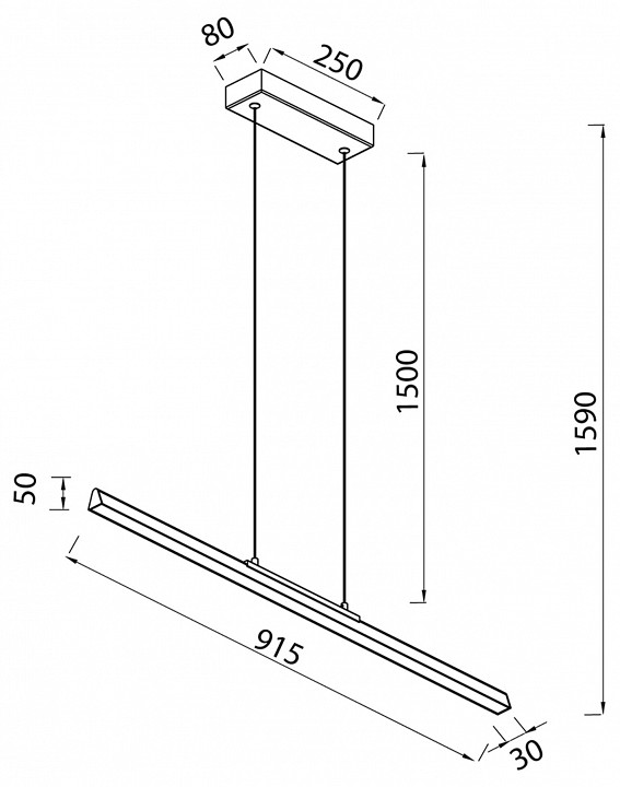 Подвесной светильник mantra lineal 8957