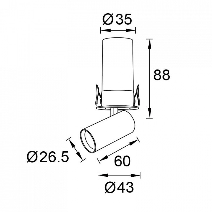 Встраиваемый светильник на штанге mantra garda 9136