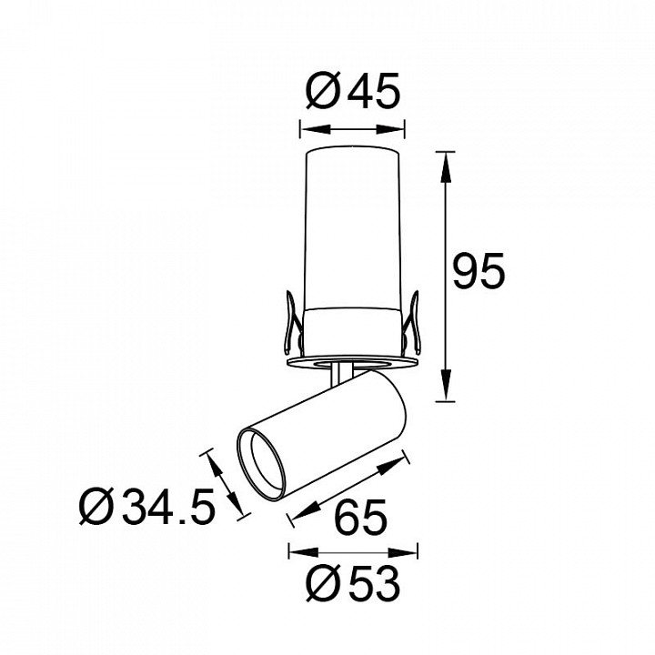Встраиваемый светильник на штанге mantra garda 9141