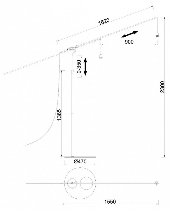Торшер mantra ruti ricca 9445+9448