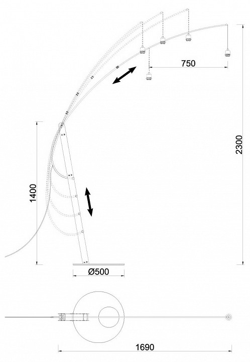 Торшер mantra ruti ricca 9446