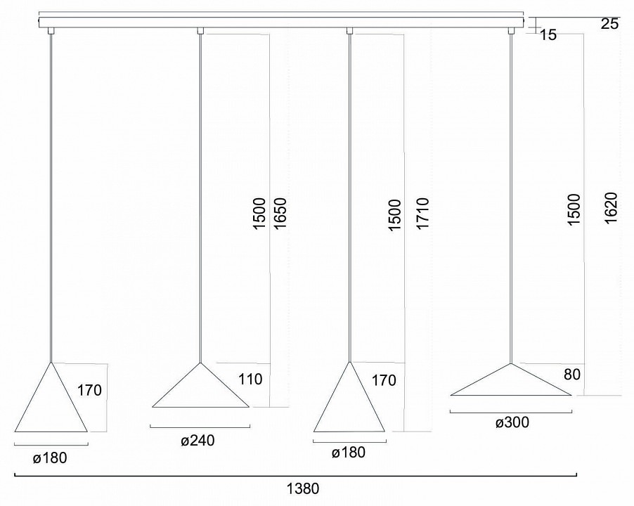 Подвесной светильник mantra cono 9458