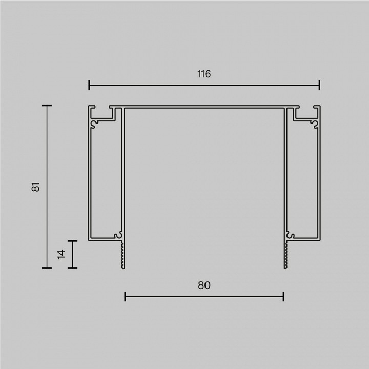 Профиль встраиваемый maytoni technical alm013ec alm-11681-pl-b-2m