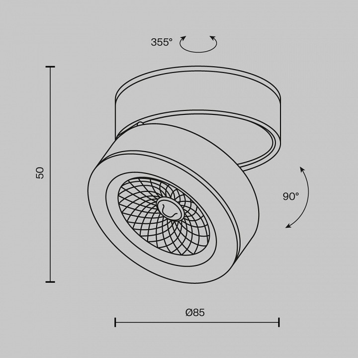Накладной светильник maytoni technical magic c022cl-7w3k-w-1