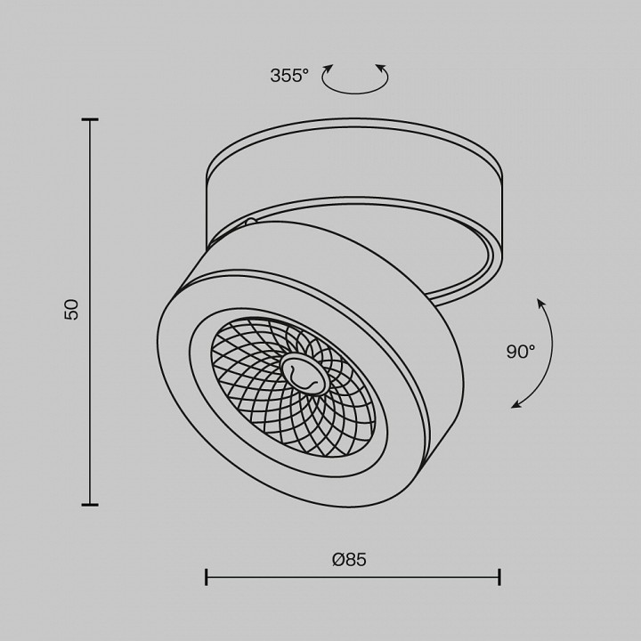 Накладной светильник maytoni technical magic c022cl-7w4k-b-1