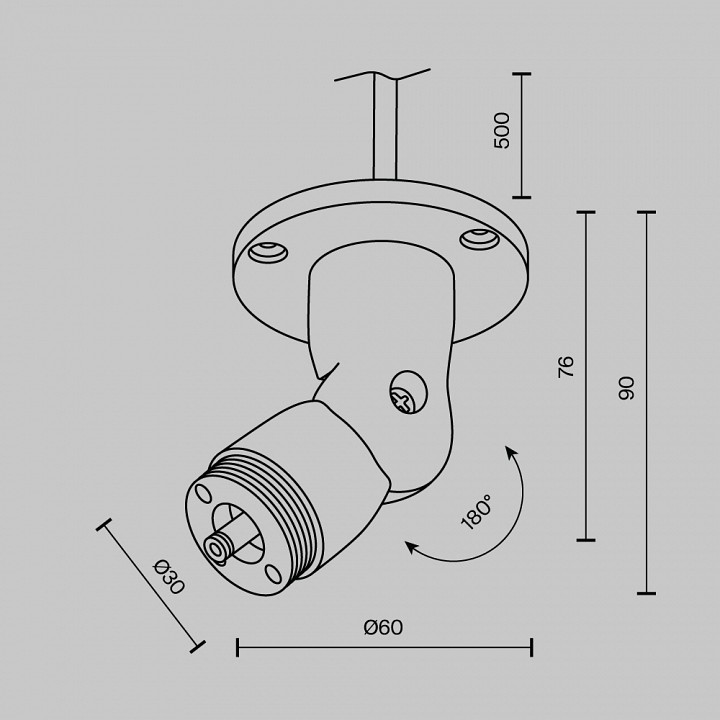 Крепление для шнура maytoni technical  c027cs-p-b