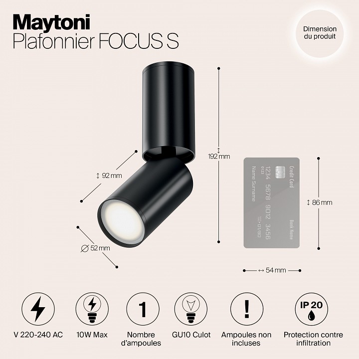 Спот maytoni technical focus s c051cl-01b