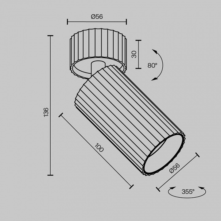 Спот maytoni technical calipso c108cl-01-gu10-w